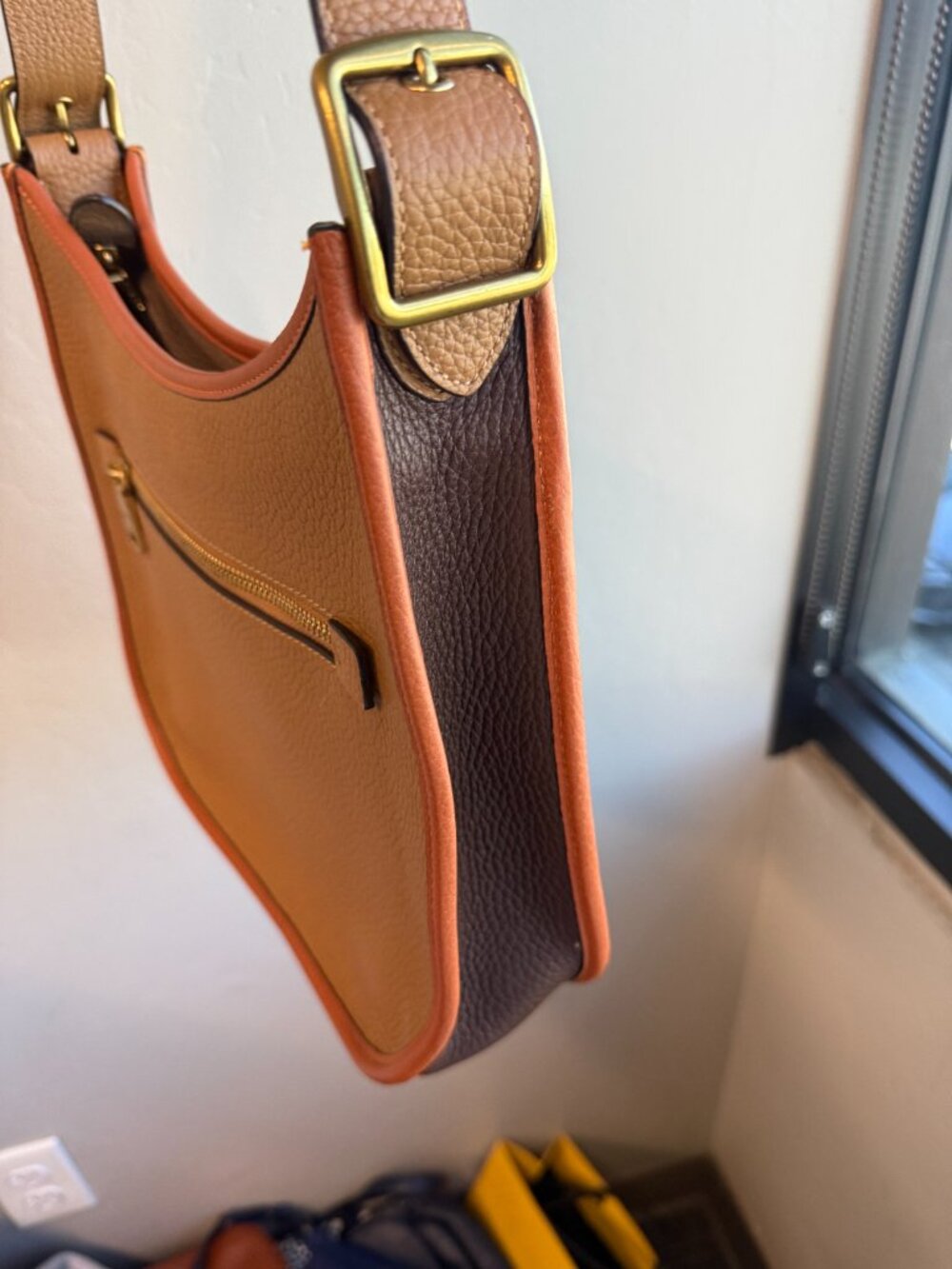 COACH "Emery" Pebble Leather Color Block Adjustable Shoulder/Crossbody Bag - Picture 11 of 15